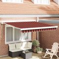 vidaXL Sklopná markíza Oranžová a hnedá 300 x 250 cm Textil a kov