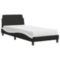 vidaXL Posteľ s matracom Dover čierno-biela 90x200 cm umelá koža
