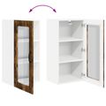 vidaXL Nástenný sklenený kabinet PORTO Dymová dub 40 x 31 x 80 cm