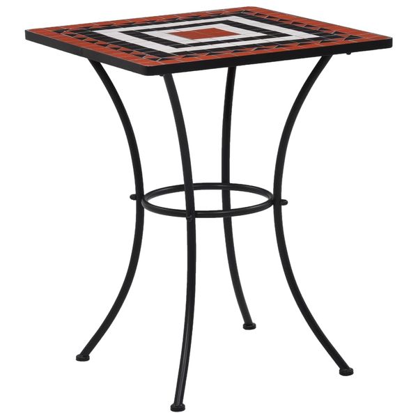 vidaXL Mozaikový bistro stolík, tehlovo biely 60 cm, keramika