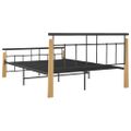 vidaXL Posteľný rám, kov a dubový masív 140x200 cm