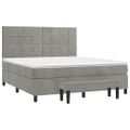 vidaXL Posteľný rám boxsping s matracom bledosivý 180x200 cm zamat