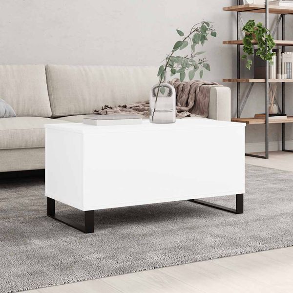 vidaXL Konferenčný stolík biely 90x44,5x45 cm spracované drevo