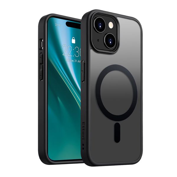 Puzdro Etteri Matt Mag pre iPhone 15 6,1" čierne