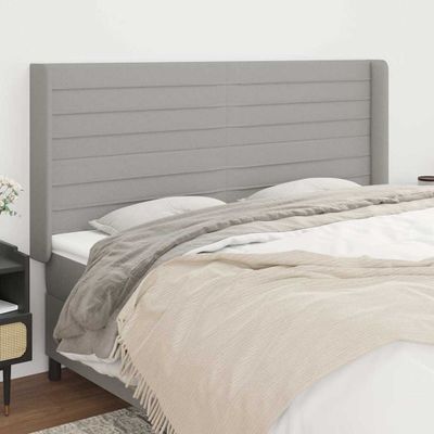 vidaXL Čelo postele so záhybmi bledosivé 183x16x118/128 cm látka