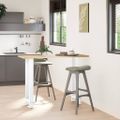 vidaXL Nohy barového stola, biele, 2 ks, 50 x (100-101) cm, oceľové