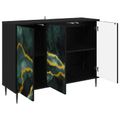vidaXL Servírovacia skriňa WIJHE Čierny dub 102 x 33 x 76 cm