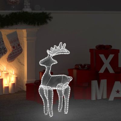 vidaXL Vianočná sieťovinová dekorácia so sobom 306 LED 60x24x89 cm