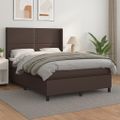 vidaXL Boxspring posteľ s matracom hnedá 140x190 cm umelá koža