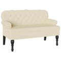 vidaXL Chesterfield lavica Krémová 119,5 x 64,5 x 75 cm Umelá koža