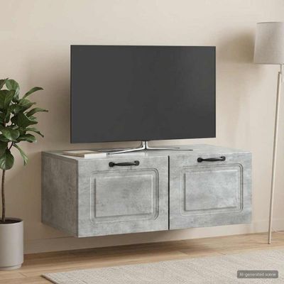 vidaXL Nástenná TV skrinka Nástenný Betónovo sivá 78,5 x 41 x 30 cm