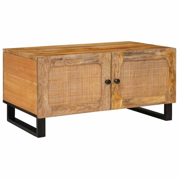vidaXL Konferenčný stolík Prírodná 80 x 50 x 40 cm Masívne mango drevo