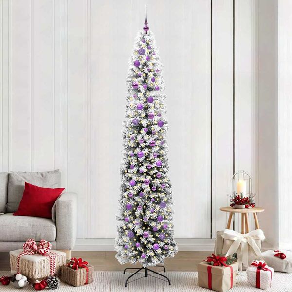 vidaXL Umelý vianočný stromček Zelená 240 cm PVC, oceľ a plast