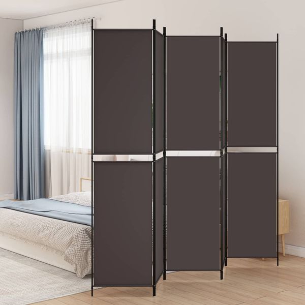 vidaXL 5-panelový paraván hnedá 250x220 cm látkový