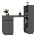 vidaXL Stolík sivý 110x53x117 cm masívne borovicové drevo