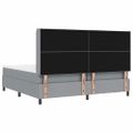 vidaXL LED box s pružinami Svetlosivá 200 x 200 cm látka