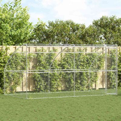 vidaXL Psí kennel 2 pcs Strieborná 4 x 2 x 2 m Pozinkovaná oceľ