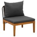 vidaXL 2 ks Záhradný lounge set s vankúšmi Prírodná