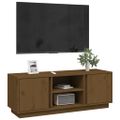 vidaXL TV skrinka medovo-hnedá 110x35x40,5 cm masívna borovica