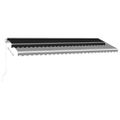 vidaXL Ručne zaťahovacia markíza s LED 500x300 cm antracitová
