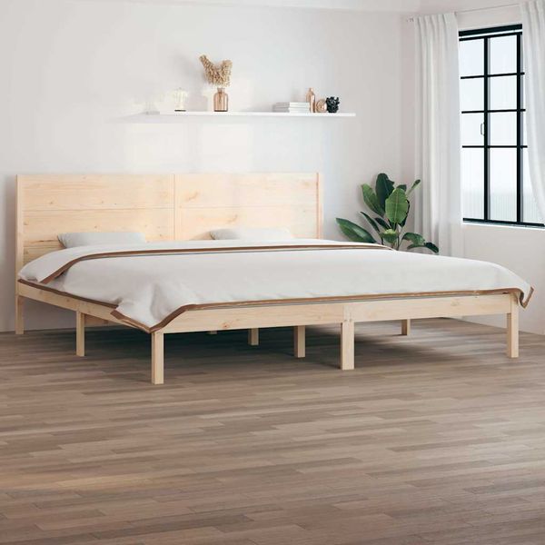 vidaXL Posteľný rám, drevený masív 180x200 cm, Super King