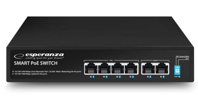 Switch Esperanza Goliath ENS107, 10/100/1000Mbps, 4PoE+2, 65W