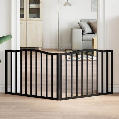 vidaXL Brána pre psa skladacia 2 panely čierna 160 cm topoľové drevo
