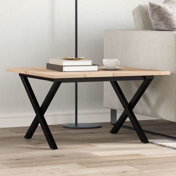 vidaXL Konferenčný stolík v tvare X 60x60x40 cm borovica a oceľ
