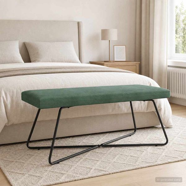 vidaXL lavička Jednofarebný Morská zelená 110 x 40 x 45 cm Zamat