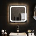 vidaXL Zrkadlo do kúpeľne s LED Priehľadná 50 x 50 cm tvrdené sklo