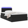 vidaXL LED úložná posteľ s matracom Čierna 120 x 200 cm Zamat