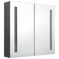 vidaXL LED kúpeľňová zrkadlová skrinka sivá 62x14x60 cm