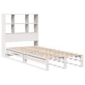 vidaXL Posteľ s knižnicou bez matraca biela 90x200 cm masívne drevo