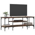 vidaXL TV skrinka dymový dub 121x35x45 cm kompozitné drevo a železo