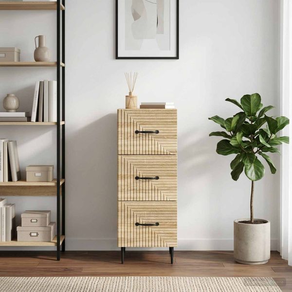 vidaXL Zásuvkový kabinet Dub sonoma 33 x 34,5 x 89,5 cm