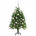 vidaXL Vianočný stromček s 150 LED-i so stojanom Zelená 120 cm PE