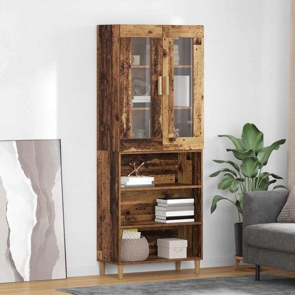 vidaXL Highboard Staré drevo 69,5 x 34 x 180 cm