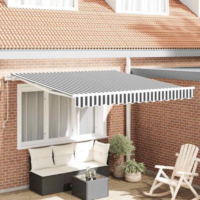 vidaXL Automaticky zaťahovacia markíza antracit a biela 300x250 cm