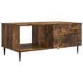 vidaXL Konferenčný stolík Dymový dub 90 x 50 x 40 cm Kompozitné drevo