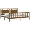 vidaXL Rám postele s čelom medovohnedý 180x200 cm masívne drevo