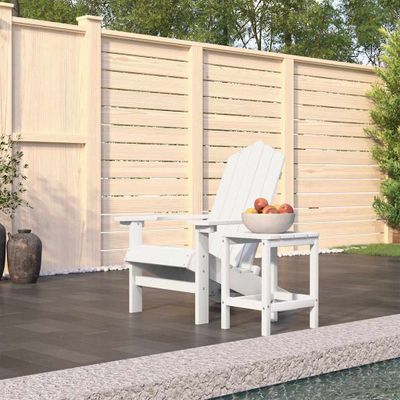 vidaXL Záhradná stolička Adirondack so stolíkom HDPE biela
