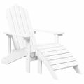 vidaXL Záhradná stolička Adirondack s podnožkou a stolíkom HDPE biela