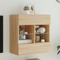 vidaXL TV nástenná skrinka s LED svetlami dub sonoma 58,5x30x60,5 cm