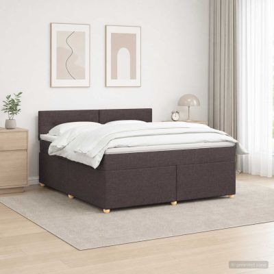 vidaXL Posteľ boxspring s matracom Tmavohnedá 140 x 200 cm Látka