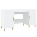 vidaXL Stôl biely 140x50x75 cm spracované drevo
