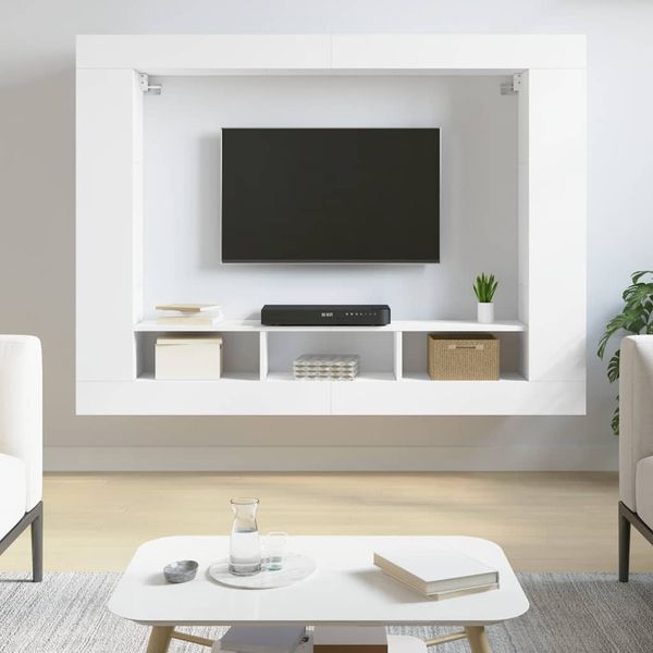 vidaXL TV skrinka čierna 152x22x113 cm kompozitné drevo