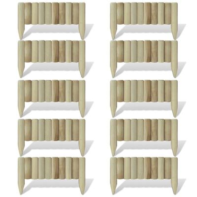 vidaXL Záhradné palisády z polien, panely 10 ks, drevo 60 cm
