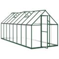 vidaXL Skleník so základovým rámom zelený 445x169x195 cm hliník