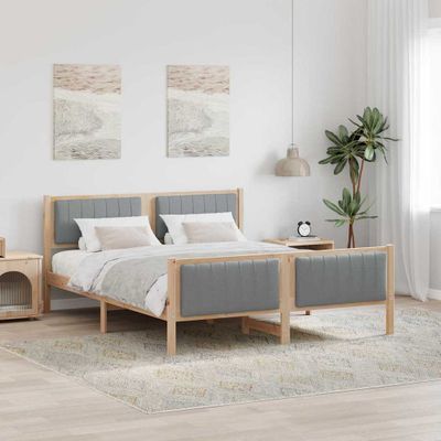 vidaXL Rám postele Hnedá a svetlo šedá 150 x 200 cm Borovicový masív