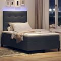 vidaXL LED box s pružinami Tmavo šedá 120 x 200 cm Zamat